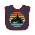 thumbnail image 1 of Inktastic Snowmobile Retro Sunset Boys or Girls Baby Bib, 1 of 4