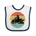 thumbnail image 1 of Inktastic Snowmobile Retro Sunset Boys or Girls Baby Bib, 1 of 4