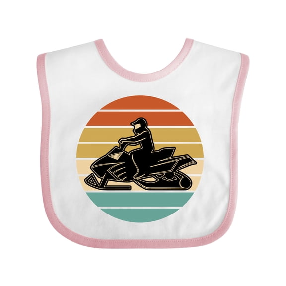 Inktastic Snowmobile Retro Sunset Boys or Girls Baby Bib