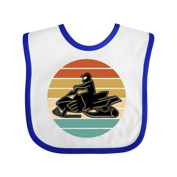 Inktastic Snowmobile Retro Sunset Boys or Girls Baby Bib