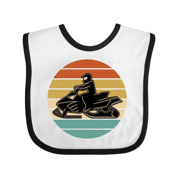 Inktastic Snowmobile Retro Sunset Boys or Girls Baby Bib