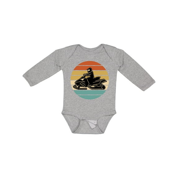 Inktastic Snowmobile Retro Sunset Boys or Girls Long Sleeve Baby Bodysuit
