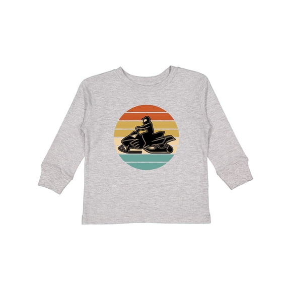Inktastic Snowmobile Retro Sunset Boys or Girls Long Sleeve Toddler T-Shirt