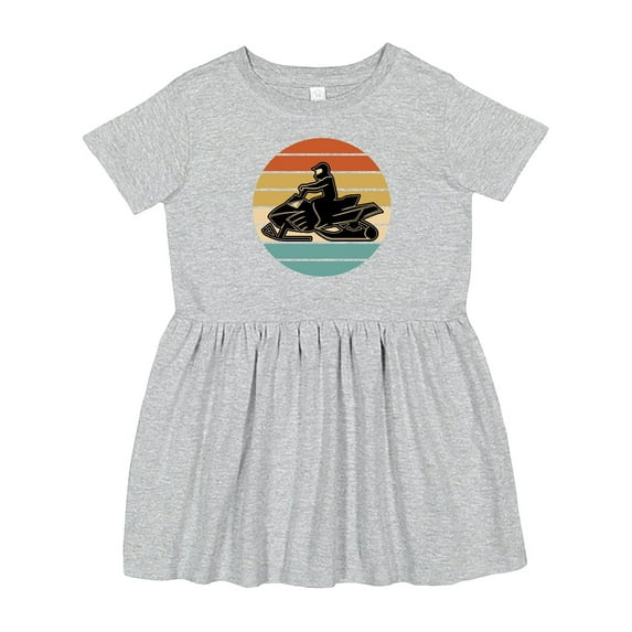 Inktastic Snowmobile Retro Sunset Girls Toddler Dress