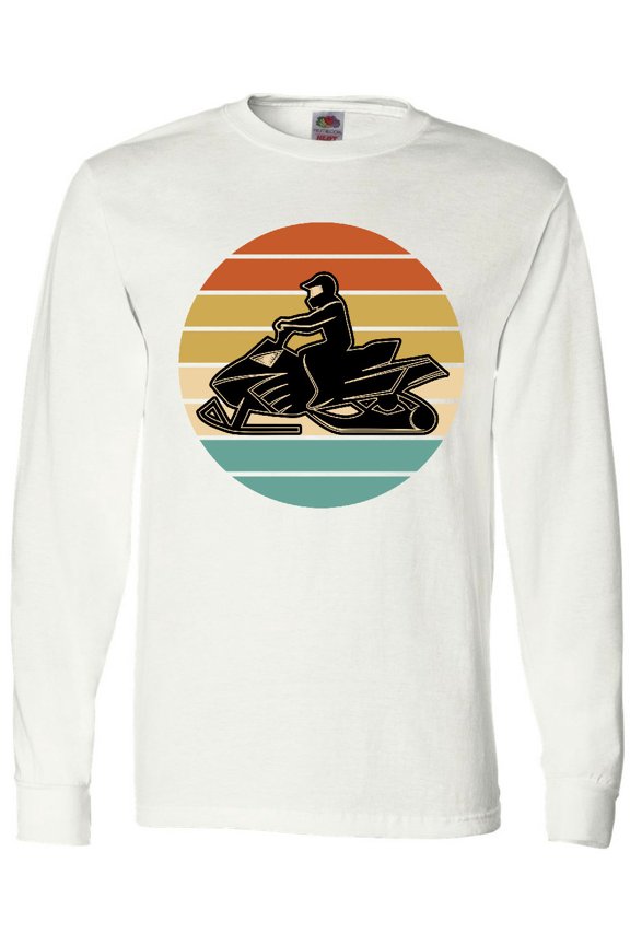 Snowmobile Retro Sunset Long Sleeve T-Shirt