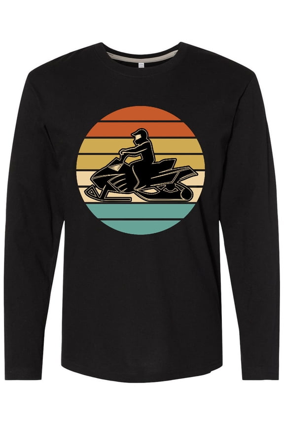 Snowmobile Retro Sunset Long Sleeve T-Shirt