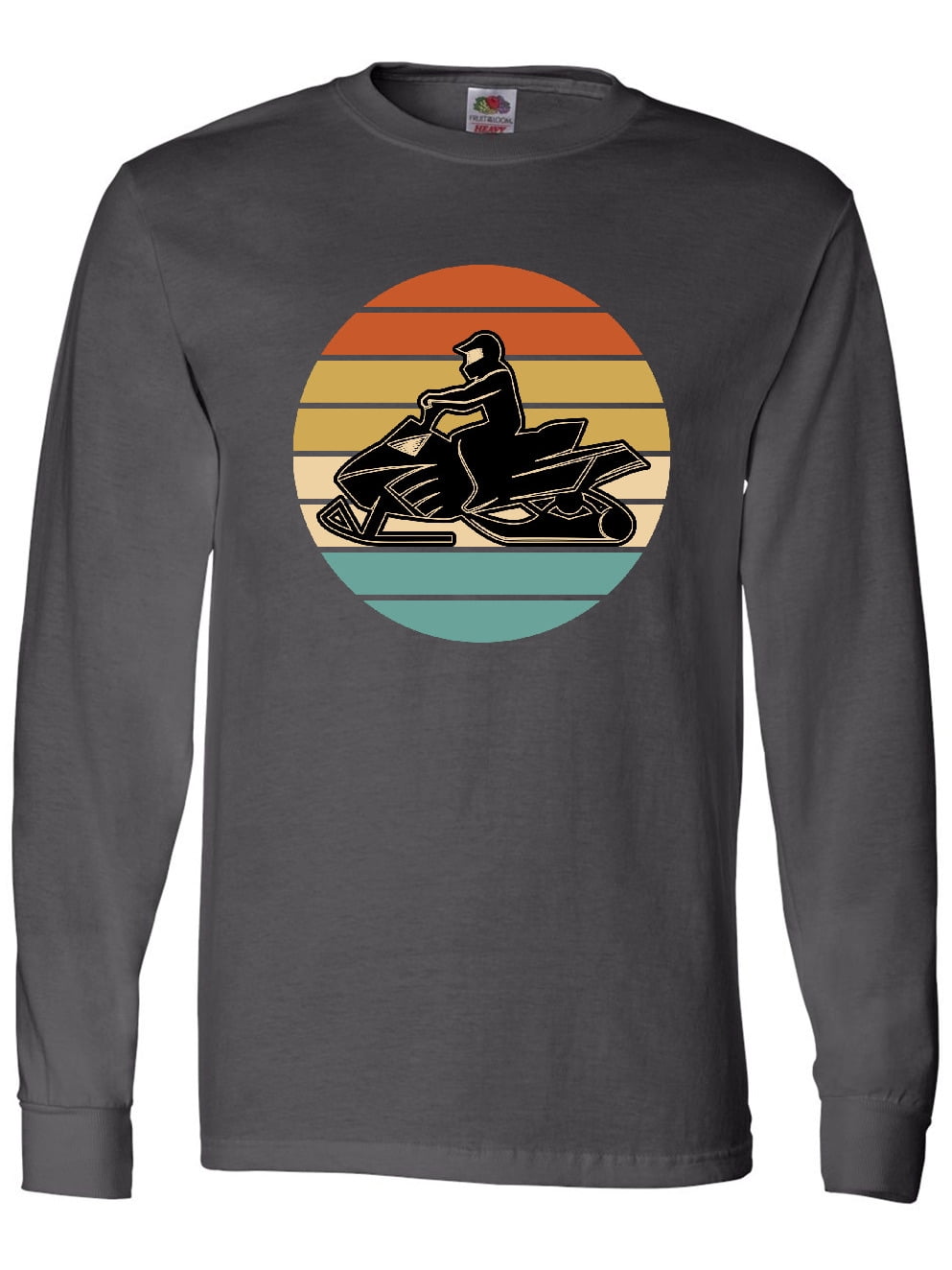 Inktastic Snowmobile Retro Sunset Long Sleeve TShirt