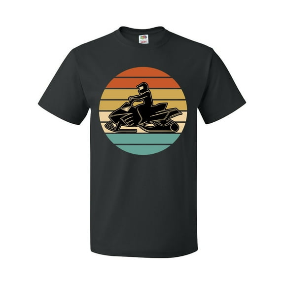 Inktastic Snowmobile Retro Sunset T-Shirt
