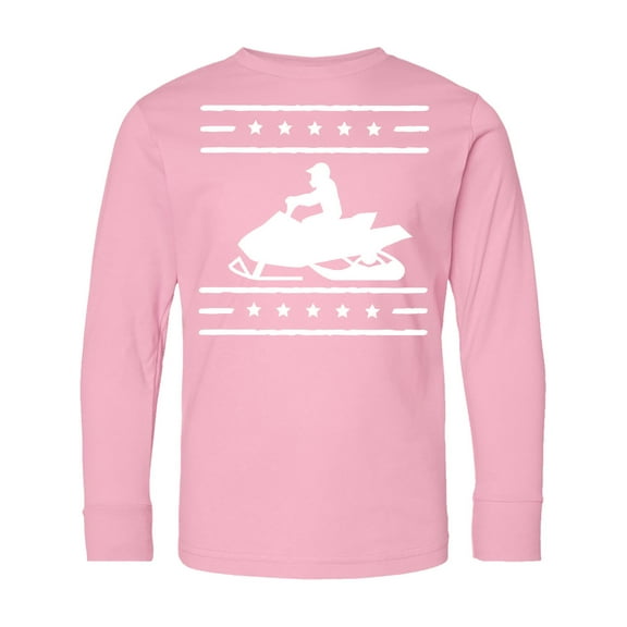 Inktastic Snowmobile Silhouette Long Sleeve Youth T-Shirt