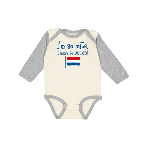 Inktastic So Cute Dutch Boys or Girls Long Sleeve Baby Bodysuit