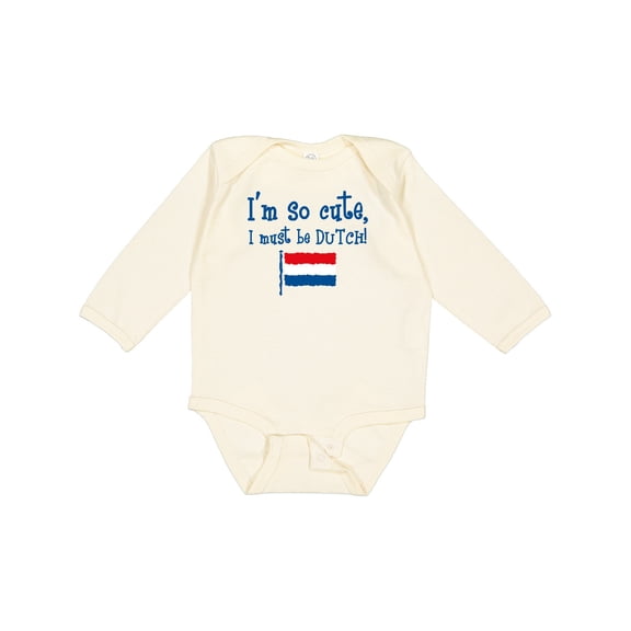 Inktastic So Cute Dutch Boys or Girls Long Sleeve Baby Bodysuit