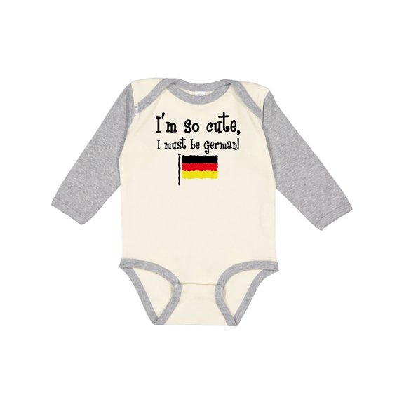 Inktastic So Cute German Boys or Girls Long Sleeve Baby Bodysuit