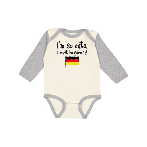 Inktastic So Cute German Boys or Girls Long Sleeve Baby Bodysuit