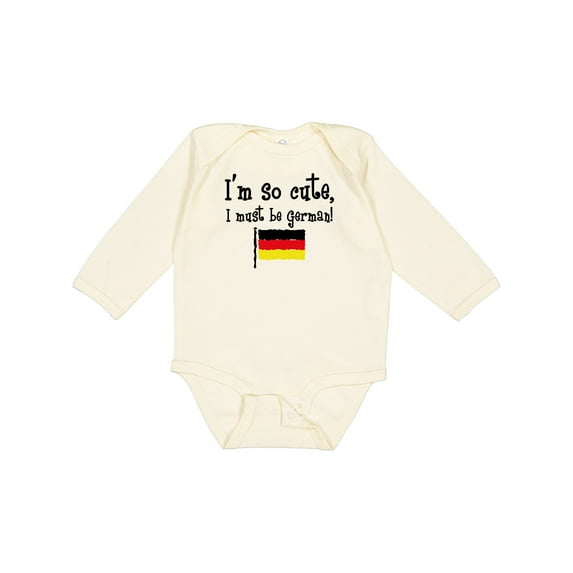 Inktastic So Cute German Boys or Girls Long Sleeve Baby Bodysuit