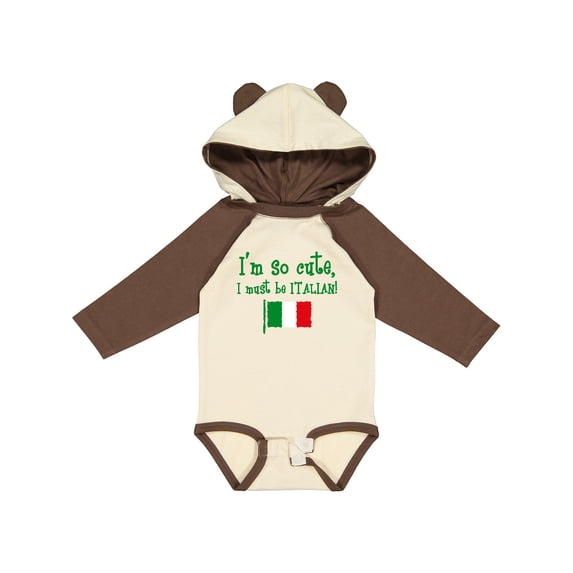 Inktastic So Cute Italian Boys or Girls Long Sleeve Baby Bodysuit
