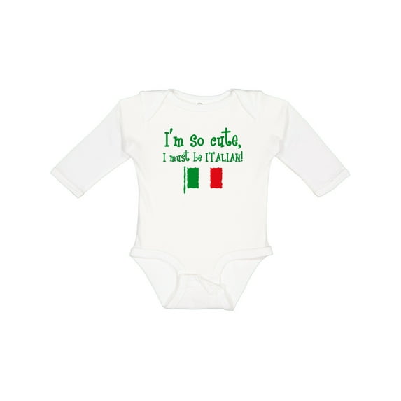 Inktastic So Cute Italian Boys or Girls Long Sleeve Baby Bodysuit