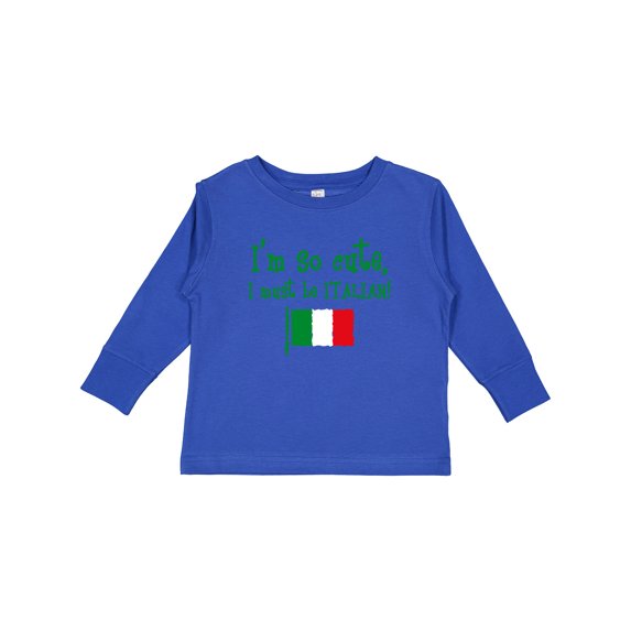 Inktastic So Cute Italian Boys or Girls Long Sleeve Toddler T-Shirt