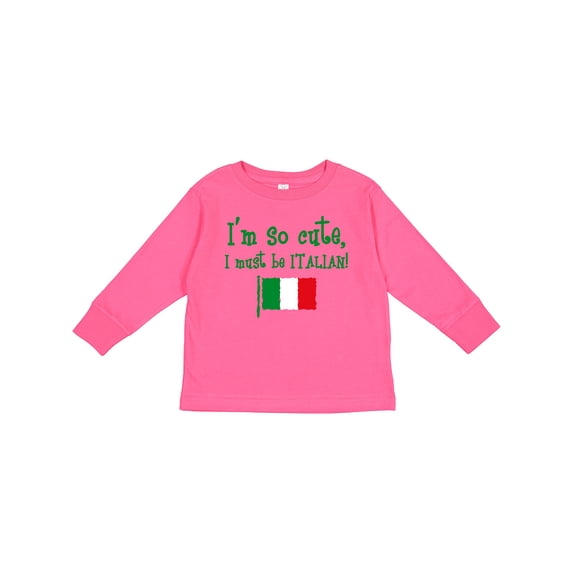 Inktastic So Cute Italian Boys or Girls Long Sleeve Toddler T-Shirt
