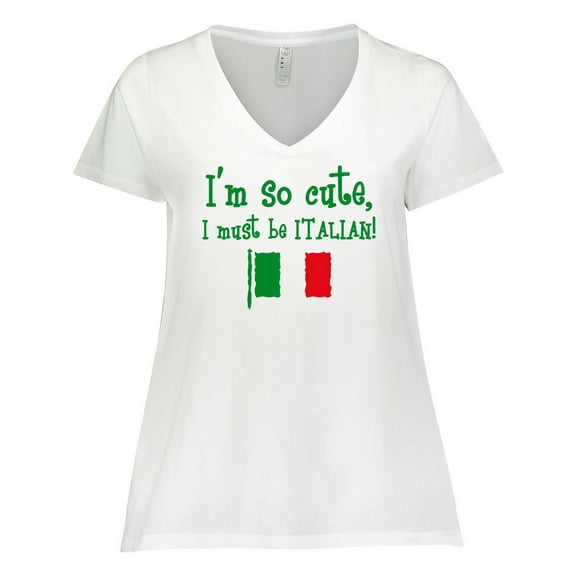 Inktastic So Cute Italian Women's Plus Size V-Neck T-Shirt