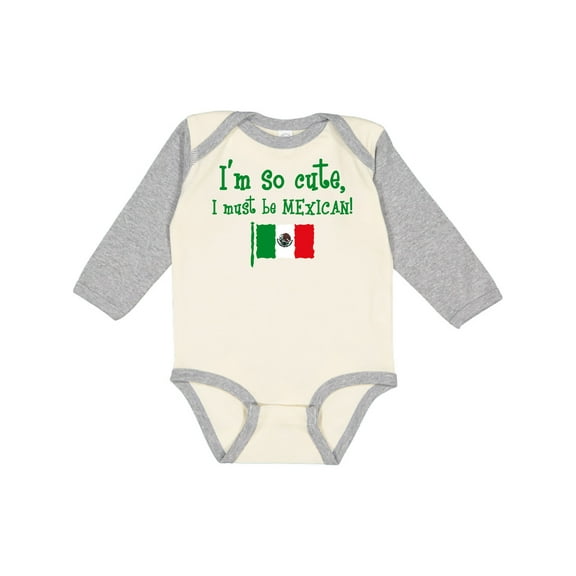 Inktastic So Cute Mexican Boys or Girls Long Sleeve Baby Bodysuit