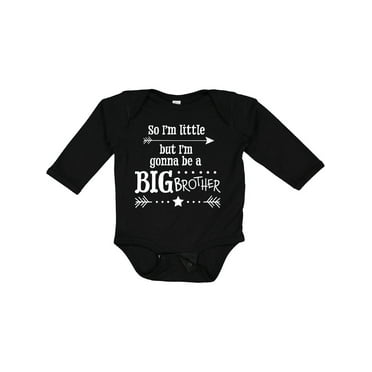 Inktastic So I'm Little, but I'm Going to Be a Big Brother Boys Long Sleeve Baby Bodysuit