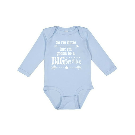 Inktastic So I'm Little, but I'm Going to Be a Big Brother Boys Long Sleeve Baby Bodysuit