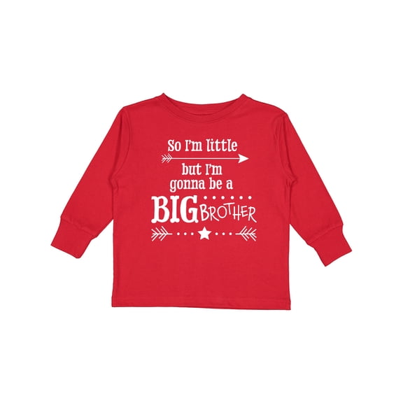 Inktastic So I'm Little, but I'm Going to Be a Big Brother Boys Long Sleeve Toddler T-Shirt