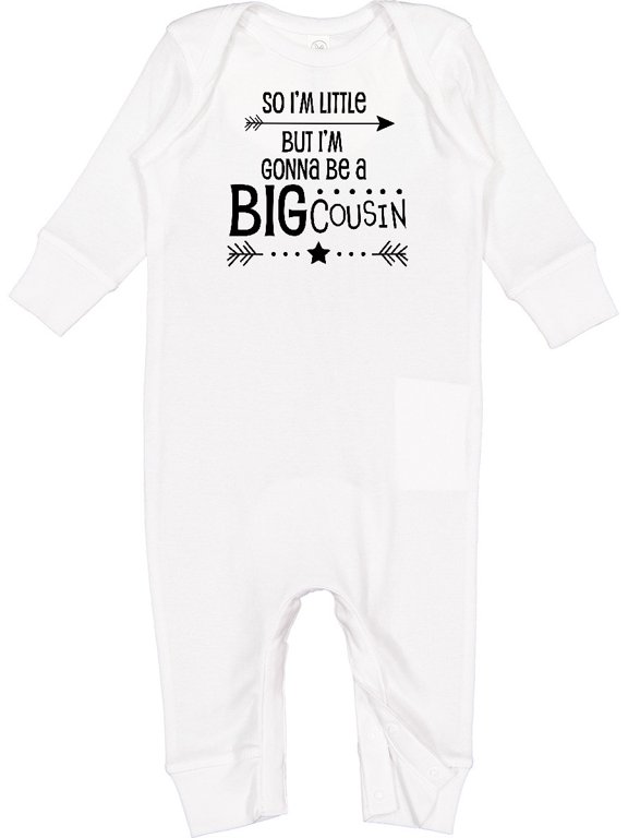 So I'm Little, but I'm Gonna Be a Big Cousin Baby Romper Coveralls
