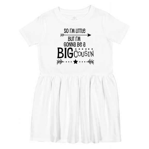 Inktastic So I'm Little, but I'm Gonna Be a Big Cousin Girls Toddler Dress