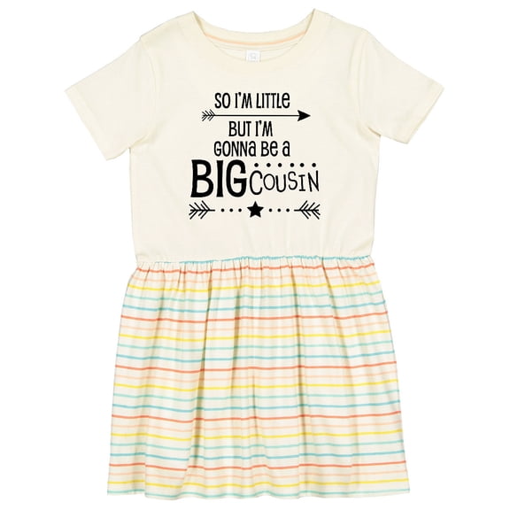 Inktastic So I'm Little, but I'm Gonna Be a Big Cousin Girls Toddler Dress
