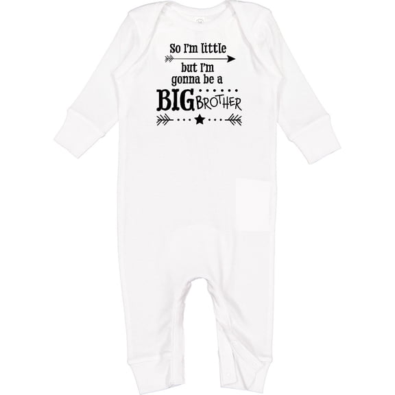 Inktastic So I'm Little, but I'm Gonna to Be a Big Brother Baby Romper Coveralls