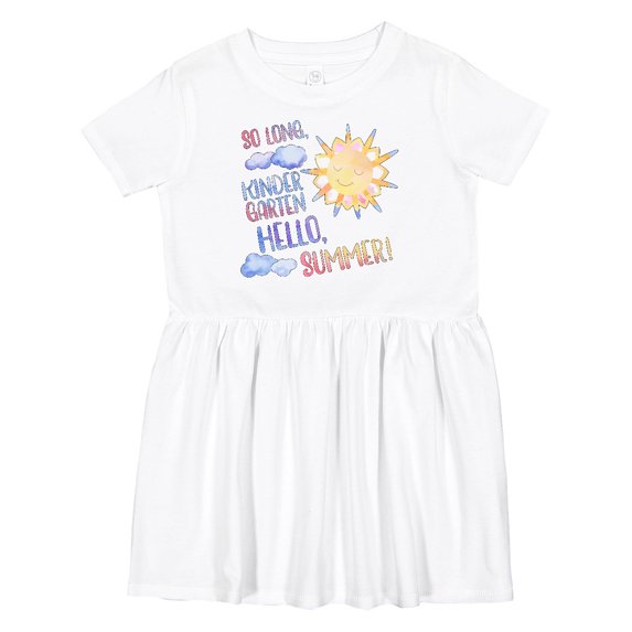 Inktastic So Long, Kindergarten Hello, Summer Last Day of School Girls Toddler Dress