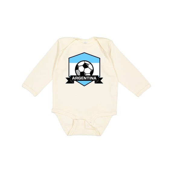 Inktastic Soccer Argentina Flag Banner Boys or Girls Long Sleeve Baby Bodysuit