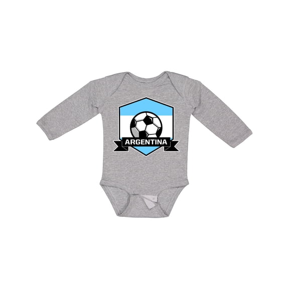 Inktastic Soccer Argentina Flag Banner Boys or Girls Long Sleeve Baby Bodysuit