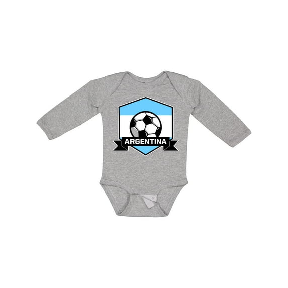 Inktastic Soccer Argentina Flag Banner Boys or Girls Long Sleeve Baby Bodysuit