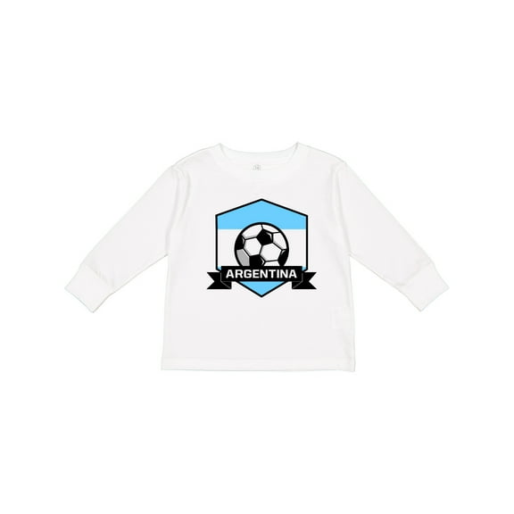 Inktastic Soccer Argentina Flag Banner Boys or Girls Long Sleeve Toddler T-Shirt