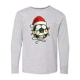 thumbnail image 1 of Inktastic Soccer Ball Christmas Lights Santa Hat Long Sleeve Youth T-Shirt, 1 of 5