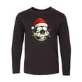 thumbnail image 1 of Inktastic Soccer Ball Christmas Lights Santa Hat Long Sleeve Youth T-Shirt, 1 of 5