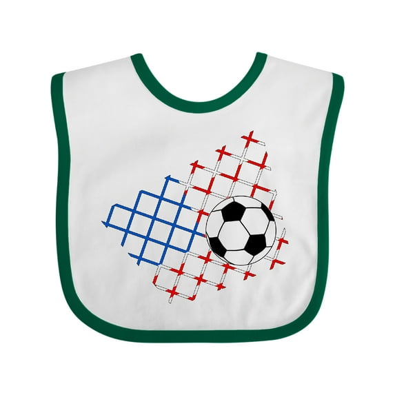 Inktastic Soccer Ball, Net with American Flag Colors Boys or Girls Baby Bib