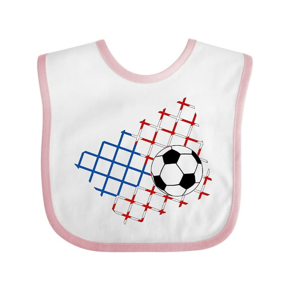 Inktastic Soccer Ball, Net with American Flag Colors Boys or Girls Baby Bib
