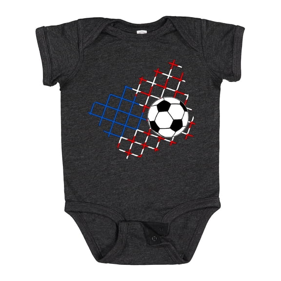 Inktastic Soccer Ball, Net with American Flag Colors Boys or Girls Baby Bodysuit