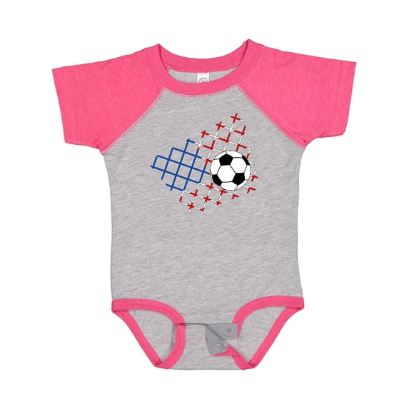 Inktastic Soccer Ball, Net with American Flag Colors Boys or Girls Baby Bodysuit