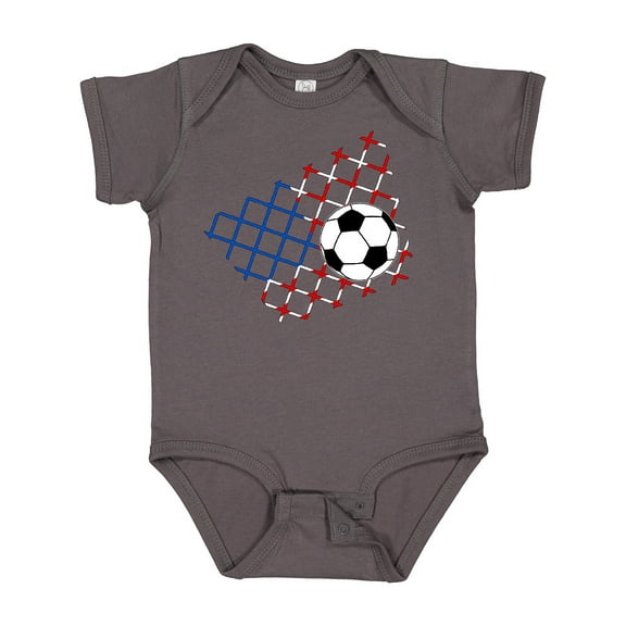 Inktastic Soccer Ball, Net with American Flag Colors Boys or Girls Baby Bodysuit