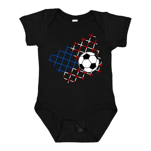 Inktastic Soccer Ball, Net with American Flag Colors Boys or Girls Baby Bodysuit