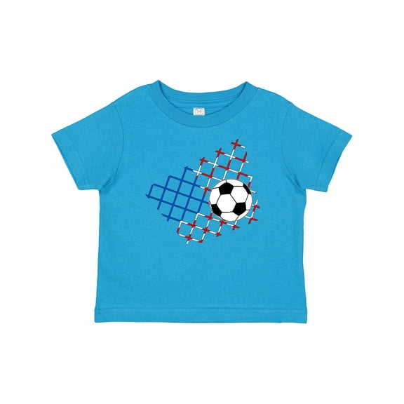 Inktastic Soccer Ball, Net with American Flag Colors Boys or Girls Baby T-Shirt