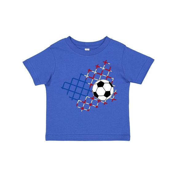 Inktastic Soccer Ball, Net with American Flag Colors Boys or Girls Toddler T-Shirt