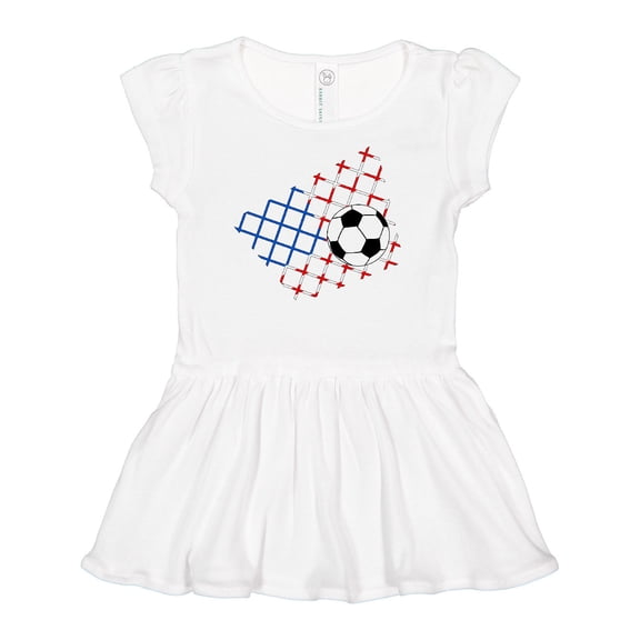 Inktastic Soccer Ball, Net with American Flag Colors Girls Baby Dress