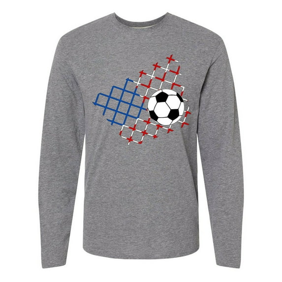 Inktastic Soccer Ball, Net with American Flag Colors Long Sleeve T-Shirt