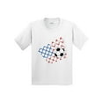 thumbnail image 1 of Inktastic Soccer Ball, Net with American Flag Colors Youth T-Shirt, 1 of 5