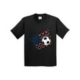 thumbnail image 1 of Inktastic Soccer Ball, Net with American Flag Colors Youth T-Shirt, 1 of 5